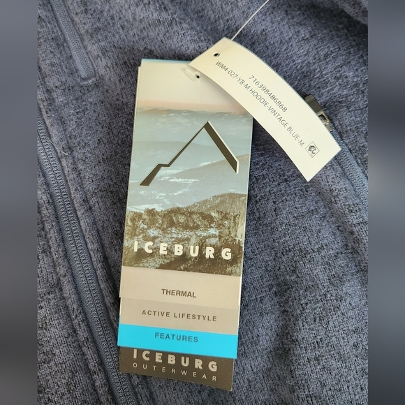 🧥 Iceburg Blue Zip-Up Hoodie – Men’s Medium, NWT, Lightweight & Cozy - Picture 11 of 14